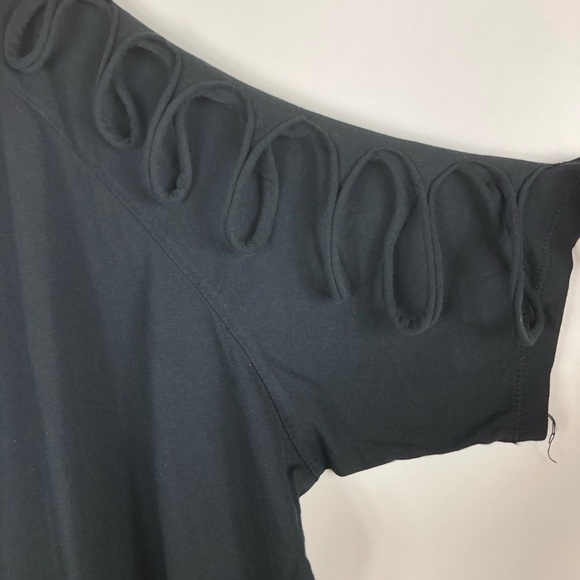 Torrid Black Wash Slasher Sleeve Raglan T-shirt 3 - Picture 4 of 5